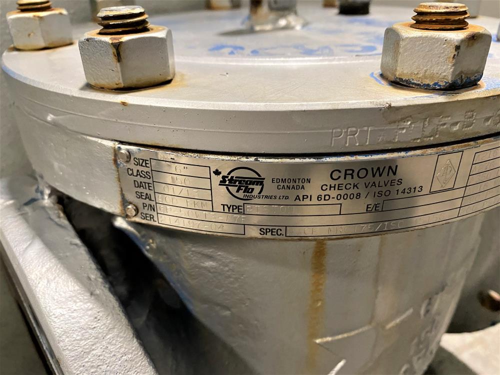 Crown 6" 150# A216 WCC Piston Check Valve 6P-50WT3-A7F